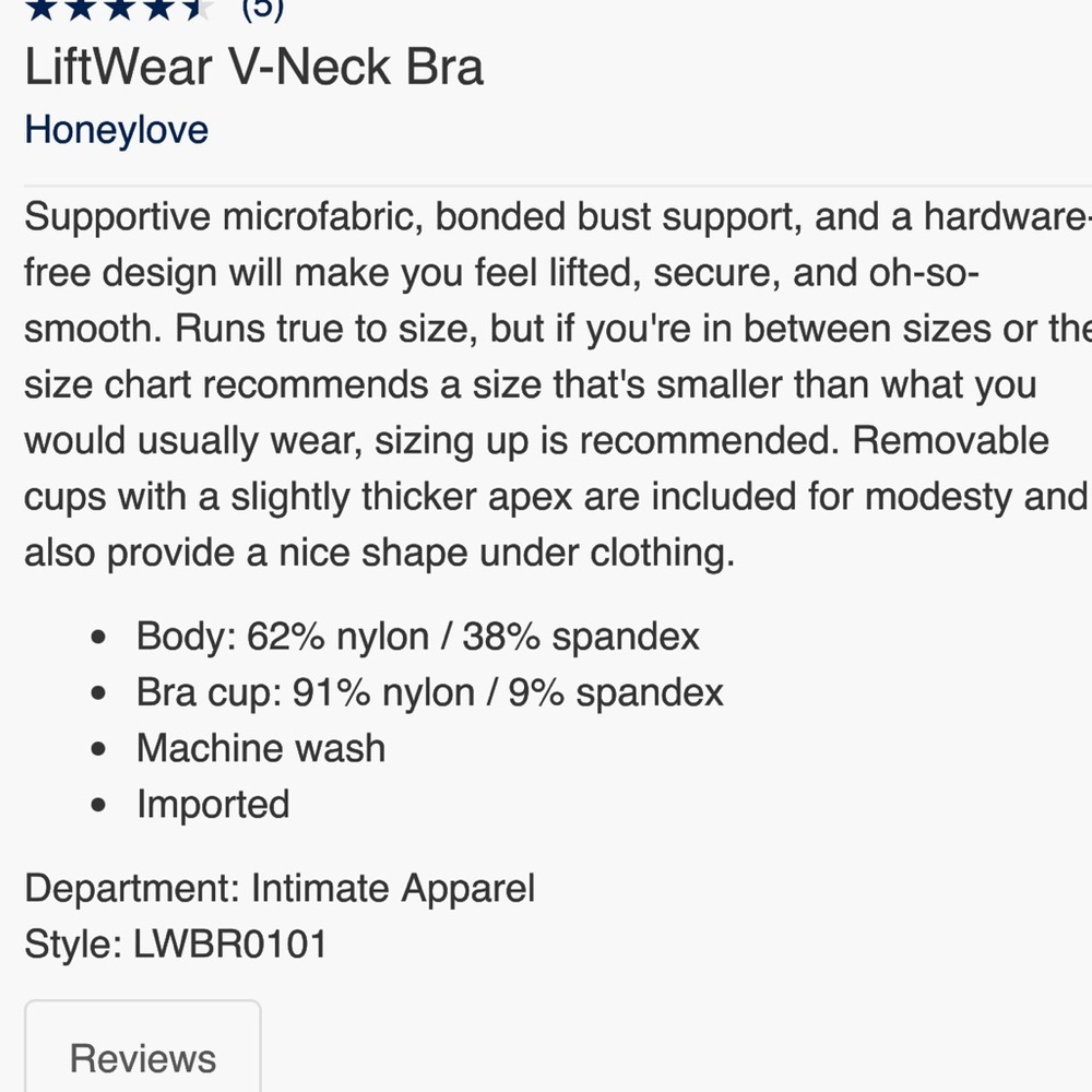 HONEYLOVE v-neck bra - Picture 4 of 8